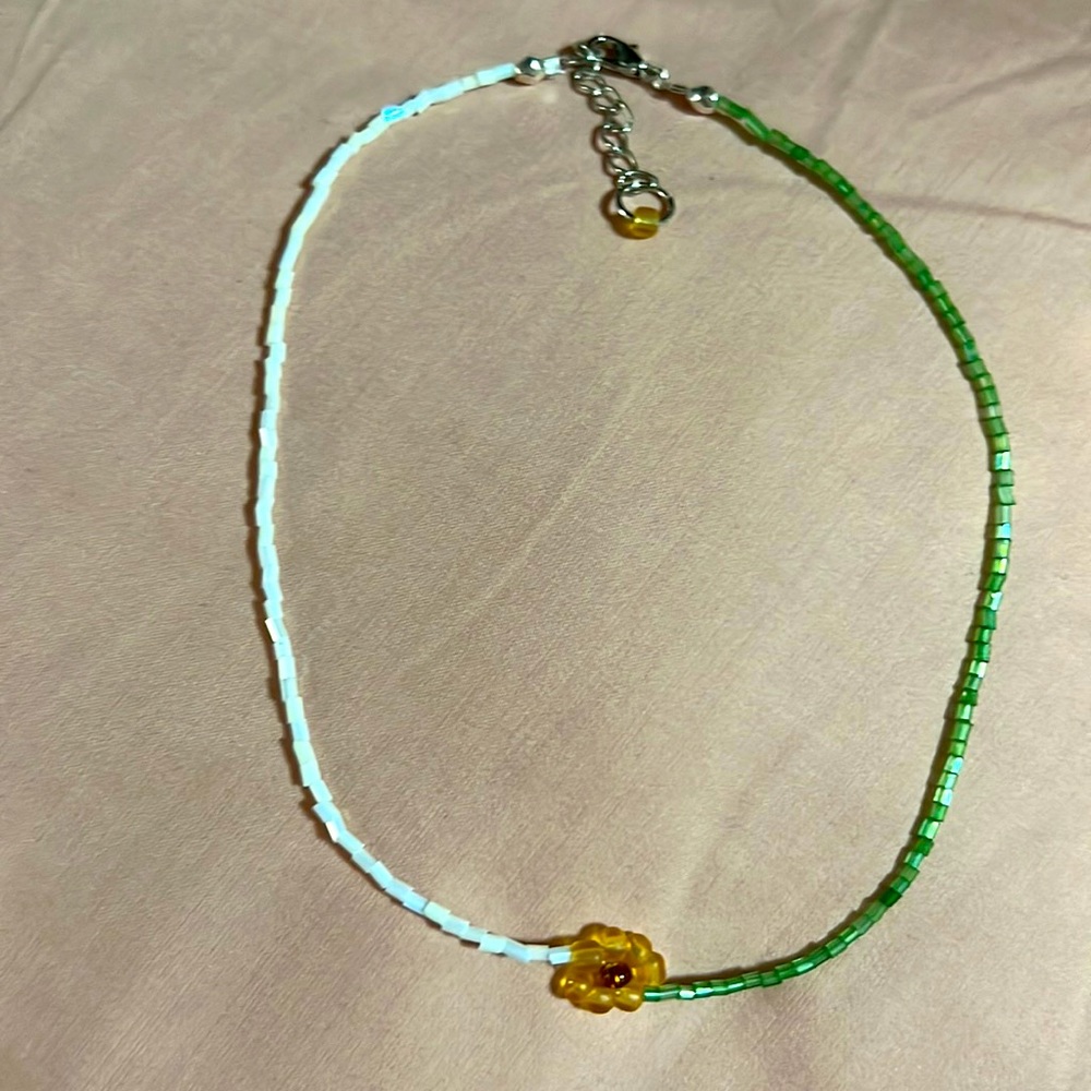 Handmade Sunflower Bead Choker/Necklace